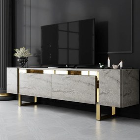 TV szekrény Yildiz - Travertine, Gold