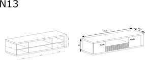 Natural N-13 tv állvány, ribbeck tölgy, (LED-ek nélkül)