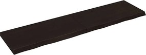 vidaXL sötétbarna kezelt tömör tölgyfa fali polc 200 x 50 x (2-6) cm