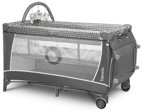 Lionelo - FLOWER utazóágy, szürke, skandináv stílus