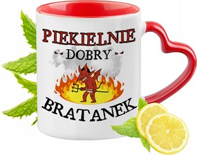 Árvácska Bögre Piros Szív Alakú Füllel Ajándék