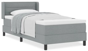 Boxspring Ágy Mattal, Világosszürke, 80x200 cm, Szövet