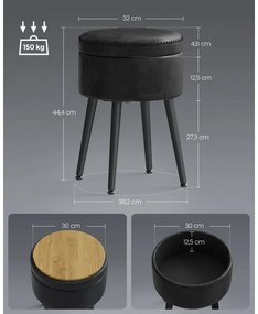 CORE bőr puff fekete