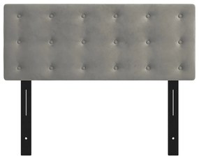 világosszürke bársony fejtámla 100x5x78/88 cm