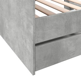 betonszürke kanapéágy fiókkal matrac nélkül 90x190 cm