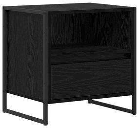 vidaXL Éjjeli asztal fiókkal Fekete tölgy 50 x 39,5 x 50 cm Faanyag