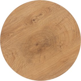 Liviano kerek dohányzóasztal 45 cm fém lábakkal - natúr tölgy / fekete