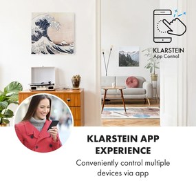 Klarstein Wonderwall Air Art Smart, infravörös hősugárzó, 60 x 60 cm, 350 W, alkalmazás, hullám