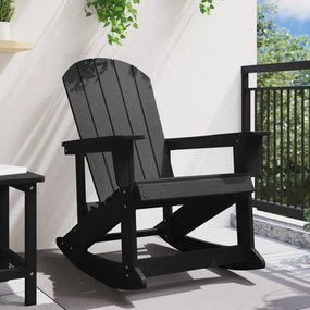 Adirondack hintaszék Fekete 73.5x92x90 cm HDPE