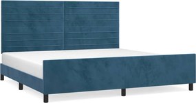 vidaXL sötétkék bársony ágykeret matrac nélkül 200x200 cm