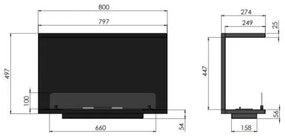 InFire - Beépíthető BIO kandalló 80x45 cm 3kW fekete