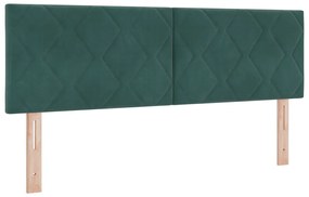 Boxspring Ágy Mattal Sötét Zöld 140x200 cm Bársonyos