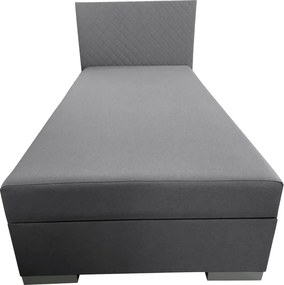 Boxspring ágy, egyszemélyes, szürke, 90x200, univerzális, ADARA