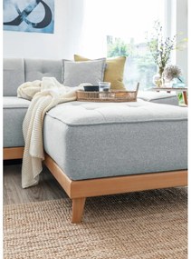 Dazzling Daisy világosszürke kinyitható U alakú kanapé, bal oldalas - Miuform