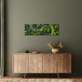 Kép - Erdei táj folyóval (órával) (90x30 cm)