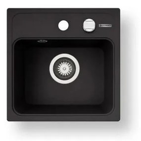 Pyramis 70168201 - CAMEA MINI 40x40 cm gránit mosogató, fekete
