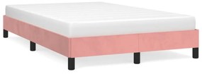 ágykeret matrac nélkül rózsaszín 120x190 cm bársony