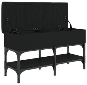 fekete szerelt fa cipőtároló pad 82 x 32 x 45 cm