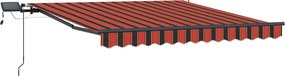 vidaXL Behúzható napellenző narancssárga és barna 300 x 250 cm szövet
