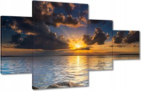 Képek 130x80 Sziklák Tenger Naplemente