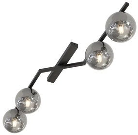 Mennyezeti lámpatest NATON 4xE14/10W/230V fekete/füstszínű
