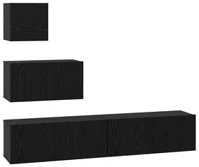 Fali TV Szekrény 4 pcs Musta tammi 80 x 30 x 30.5 cm Faanyag