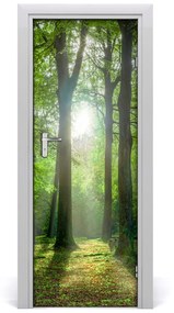 Ajtóposzter öntapadós Sun az erdőben 75x205 cm
