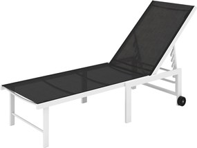 Outsunny Fekvő Napágy Kerekekkel, Állítható 5 Fokozatú Hátfészkelő Acélszerkezet 120 kg Teherbírással Teraszra, Erkélyre 166x60x84 cm Szürke | Aosom