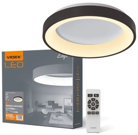 Videx Led Edge 72 W-os,ø450mm fekete LED távirányítós mennyezeti lámpa