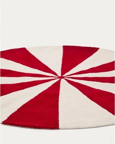 Piros-fehér pamutkeverék gyerek szőnyeg ø100 cm Wirla – Kave Home