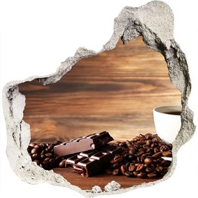 3d lyuk fal dekoráció Kávé és csokoládé nd-p-81730497