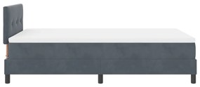 Boxspring Ágy Matraccal Sötétszürke Kis Kétszemélyes Bársonyos