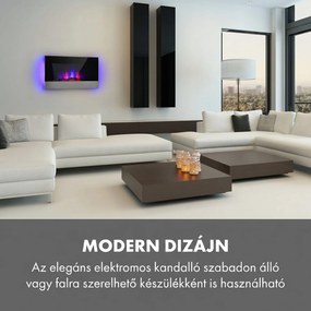 Klarstein Basel Baseline elektromos kandalló 2000 W, 2 fűtési fokozat, 7 szín, üveg