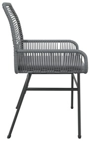 2 db szürke polyrattan kerti szék párnákkal