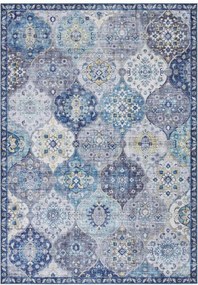 Keleti szőnyeg nappaliba 80x150cm,lapos szövésű kék krémszínű