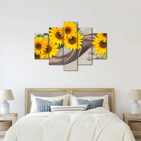 Kép - Ragyogó napraforgó virágok (150x105 cm)