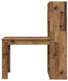 Asztal polcokkal tárolóval Öreg fa 122 x 67 x 145 cm Faanyag
