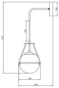 Lámpa Mennyezeti lámpatest DROP 4, 7325, AC220-240V, 50/60Hz, 1*E14, max.25W, fekete