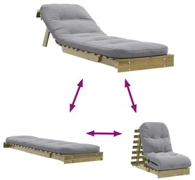 tömör impregnált fenyőfa futon kanapéágy matraccal 60x206x11 cm