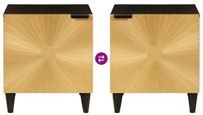 Éjjeli asztal 2 pcs Fekete és Arany 40 x 33.5 x 46 cm