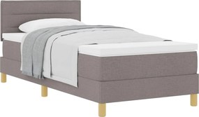 vidaXL Boxrugós ágy matracmal fejtámlával Tópszínű 90 x 190 cm szövet