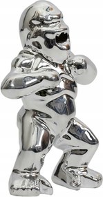 Dekoráció Gorilla ezüst mini figura 10cm
