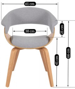 Elegáns Étkezőszék Szürke/Aranytölgy Színben. GARY 2