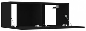 4 db fekete szerelt fa TV-szekrény 80 x 30 x 30 cm
