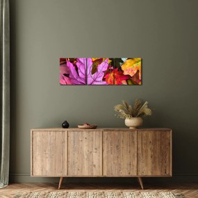 Kép - őszi levelek (órával) (90x30 cm)