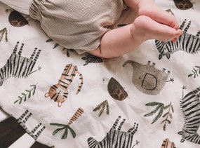 Krepp ágynemű kiságyhoz Renforcé JUNGARI krémszínű Ágyneműhuzat mérete: 45 x 65 cm | 90 x 140 cm