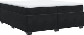 vidaXL fekete bársony rugós ágy matraccal 200x200 cm