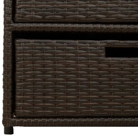 barna polyrattan kerti tárolószekrény 55 x 59 x 69 cm