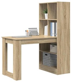 Asztal polcokkal sonoma tölgy 122 x 67 x 145 cm Faanyag