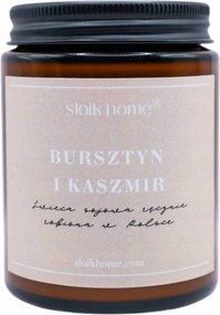 Szójagyertya Borostyán és kasmír illatgyertya 150ml Słoik Home